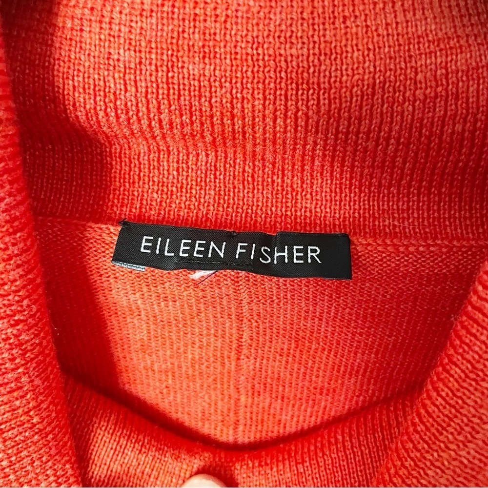 Eileen Fisher Merino Wool Turtleneck Center-Seam Tunic Sweater Size L-XL - Picture 6 of 9